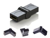 หัวแปลง hdmi Female To hdmi Female หัวหักงอได้ 180 swing หัวต่อพ่วงสำหรับการเข้างานติดตั้ง - Black