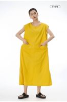 YUDA Japanese Collection
Cヤード  Dress ชุดเดรสคอกลม มีกระเป๋า ผ้า Cotton 65%,  Polyester 35% แบบเก๋ ใส่สบาย