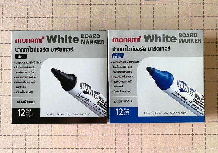 12ด้าม-ปากกาไวท์บอร์ด-ไวท์บอร์ด-white-board-โมนามิ-monami-ชนิดหัวกลม