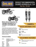 โช๊คหลัง OHLINS TR634 สำหรับ TRIUMPH BONNEVILLE T100/T120/STREET SCRAMBLER  ปี 2016 ขึ้นไป