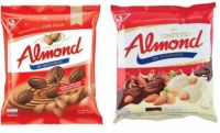 United Almond Chocolate ช็อคโกแลตเคลือบเมล็ดอัลมอนด์เต็มเมล็ด ขนาด 275 กรัม บรรจุ 50 ชิ้น