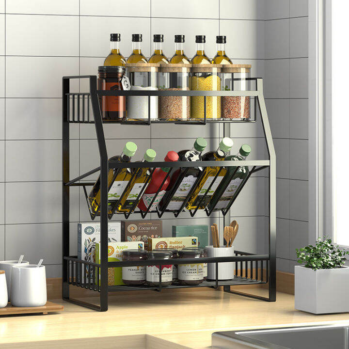 Metal Iron Kitchen Spice Rack Rustproof Condiment Organizer Rack ...