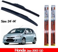 ที่ปัดน้ำฝน ใบปัดน้ำฝน ซิลิโคน ตรงรุ่น Honda Jazz 2003-2007 GD ไซส์ 24-14 ยี่ห้อ Diamond