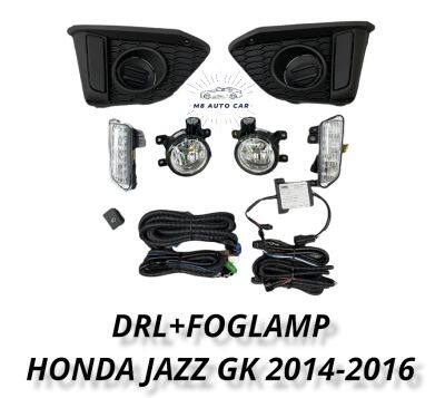 ไฟเดไลท์ jazz gk 2014 DRL HONDA JAZZ GK URANUS 2014-2016 ฝาครอบไฟตัดหมอก มีไฟเกไลท์