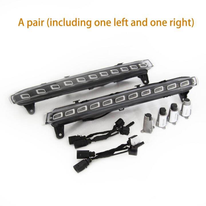 Car Flashing 1 Pair LED DRL Dynamic Yellow Turn Signal For Audi Q7 2010