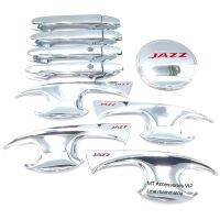 Jazz ปี2014-2021 เบ้ากันรอย ครอบมือจับ ครอบฝาถัง สีโครเมี่ยมโลโก้แดง