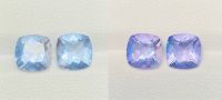 3.4cts ธรรมชาติ 100% ฟลูออไรท์เปลี่ยนสี 2 ชิ้น 3.4cts natural 100% color change fluorite pair 2 pieces