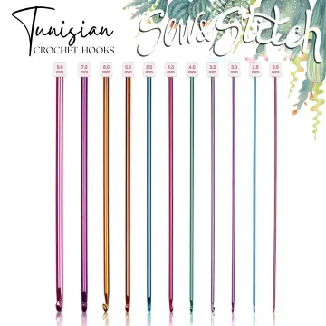 23 Pieces Tunisian Crochet Hooks Set 3-10 mm Cable Bamboo Knitting