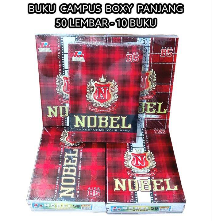 BUKU TULIS CAMPUS NOBEL UKURAN BOXY PANJANG ISI 50 LEMBAR 10 BUKU ...