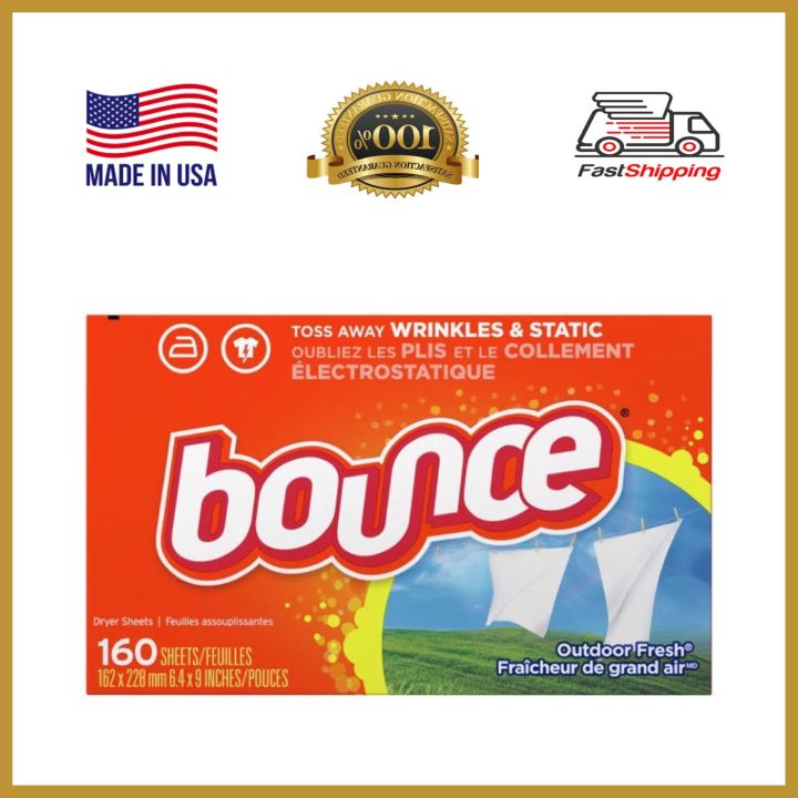 Bounce Dryer Sheets Laundry Fabric Softener, Outdoor Fresh, 240 Count