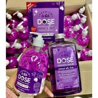 สบู่สูตรลับ PREMIUM WHITE DOSE WHITENING SOAP ซื้อ สบู่ โดสม่วง แถม เอสเซนต์ เซรั่ม DOSE ESSENCE SERUMขนาด500ml