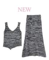 Oreo knit set เซ็ตเสื้อกระโปรงผ้า knit