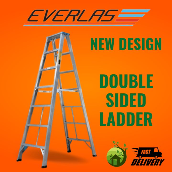 ORIGINAL DS09 9 Steps Heavy Duty Aluminium Double Sided Ladder 9 Step ...