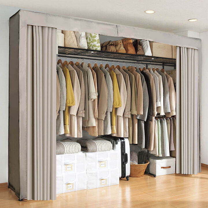 Simple Wardrobe Extra Large Bedroom Cloth Wardrobe Retractable Full