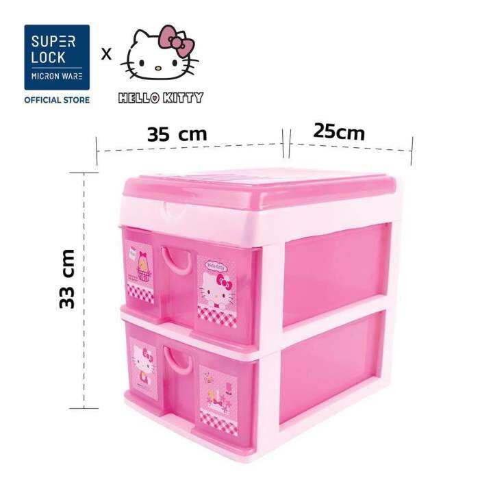 micronware-ลิ้นชักพลาสติกอเนกประสงค์-hello-kitty-drawer-ลายลิขสิทธิ์แท้-คิตตี้-สีชมพู-รุ่น-5891-kt