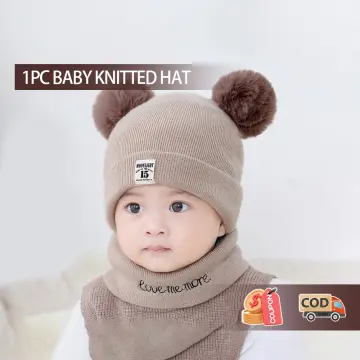 1pc Winter Warm Knit Fisherman Hat With Cartoon Pattern For Baby Boys And  Girls