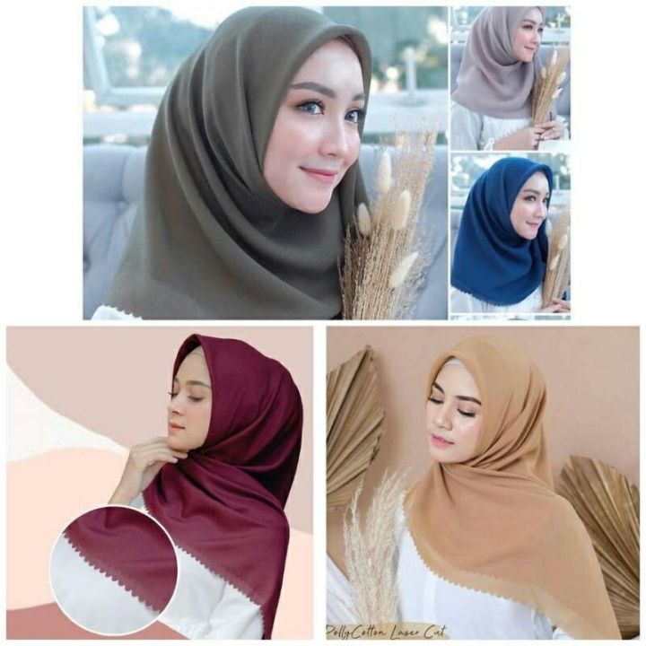 Hijab Segi Empat Hijab Bella Squarelasercut Lazada Indonesia 5583