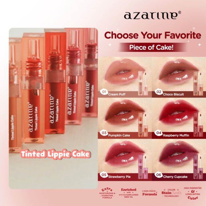 Azarine Tinted Lippie Cake All Series Lip Tint Hydrating & Moisturizing