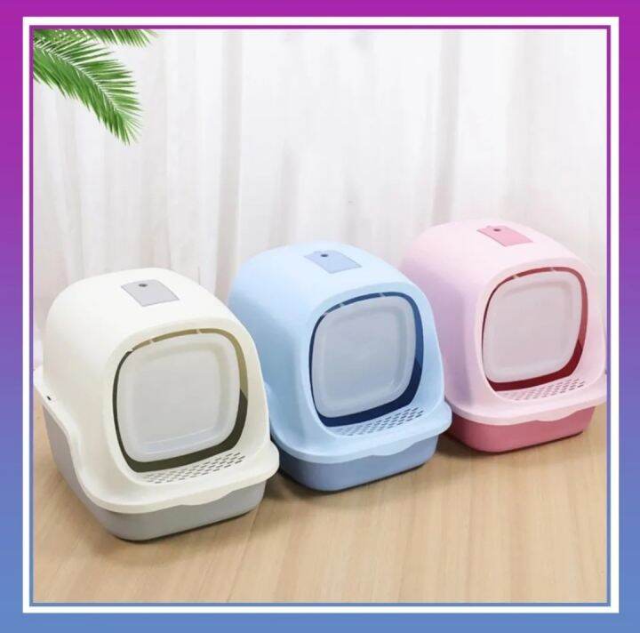 "PAYDAY" Cat Litter Toilet Box Jumbo (White+Grey). Hooked. Bekas Pasir