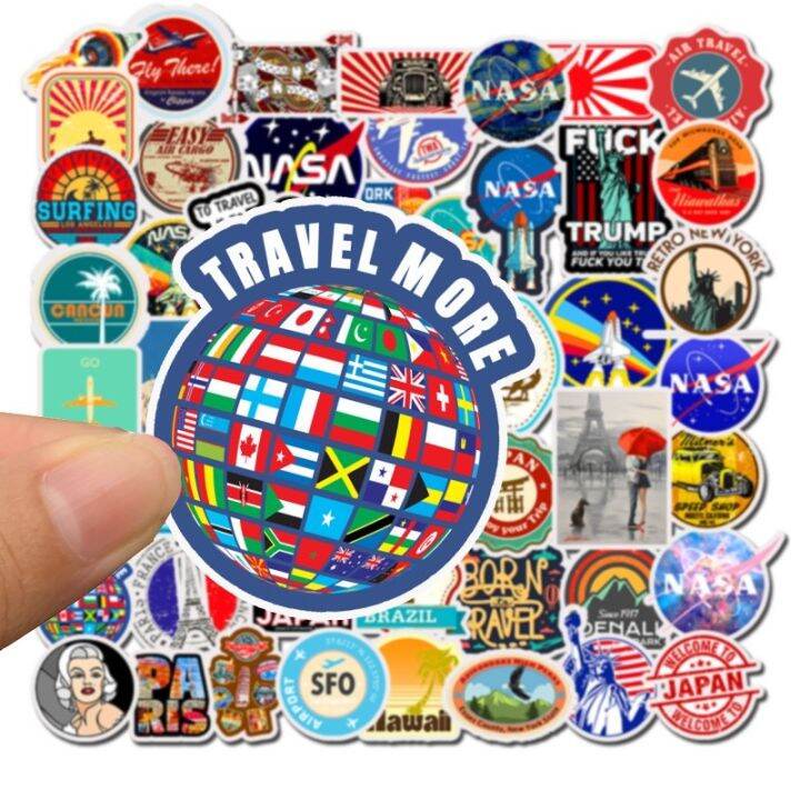 sticker-สติ๊กเกอร์-travel-h-36-ท่องเที่ยว-50-ชิ้น-เดินทาง-นาซ่า-นาซา-nasa-ตั้งแคมป์-แคมป์-เดิน-ป่า-แคมป์ปิ่ง-วินเทจ-อวกาศ-outdoor-เดินป่า-แคมป์-ป่า-กระเป๋า-กระเดินทาง-เครื่องบิน-ต่างประเทศ