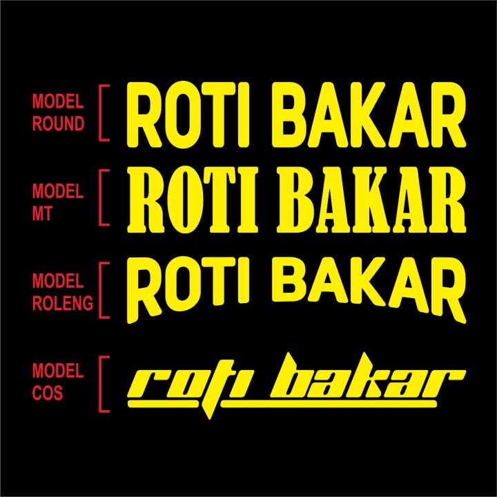 Stiker Roti Bakar Kuning Gerobak Dorong Kaca Cutting Skotlet Lesnar