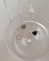 A.piece สร้อยเงินแท้ [all silver 925+mineral stone] Heart stone necklace