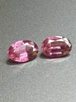 ทัวร์มาลีนรูเบลไลท์ 1.5 กะรัต 5x3 มม. รูปไข่ พลอยธรรมชาติ 100% Rubellite tourmaline pair 1.5cts 5x3mm oval 100% natural gemstone