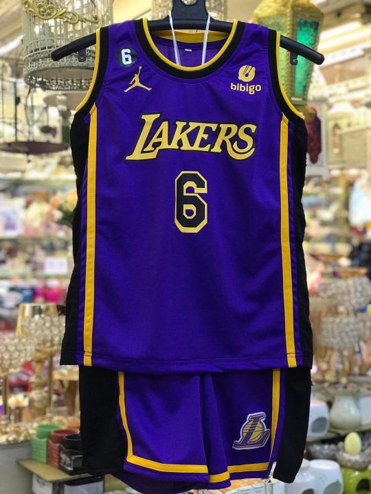 NBA JERSEY SET FOR KIDS LOS ANGELES LAKERS LEBRON JAMES NO.6