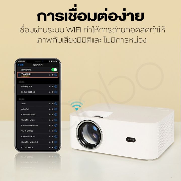 wanbo-x1-pro-projector-โปรเจคเตอร์-มินิโปรเจคเตอร์-คุณภาพระดับhd-ความละเอียด-1080p-android-9-0-พกพาง่าย-ฉายภาพแบบไร้สาย-รับประกัน1ปี