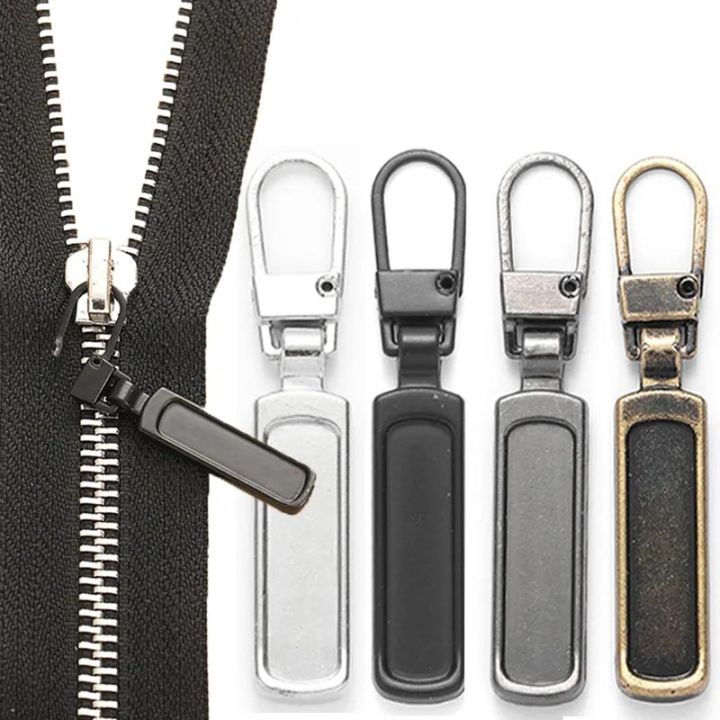 5pcs Metal Replacement Detachable Zipper Puller, Detachable Metal Zipper,  Replacement Bag Shoes Clothes Pull Lock Pull Head, DIY Craft Zipper Head  Sewing Accessories For Small Hole, For Bag Coat Down Jacket, Suitcase