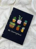 สมุดบันทึกปักมือ งานฝีมือ Hand Embroidered Journal | Natural Hand Embroidered and Hand Assembled Journal | Unique Gift | Embroidered Notebook