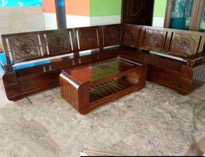 Kursi Ruang Tamu Sofa Minimalis Modern Kayu Jati Kursi Tamu Sudut Ruang ...