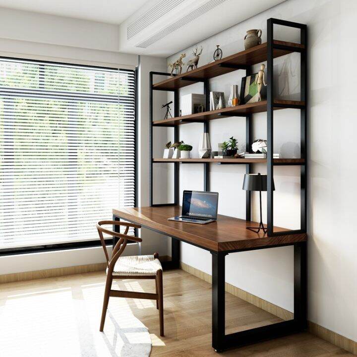 Simple Modern Desk Bookshelf Combination Home Integrated Desk Small