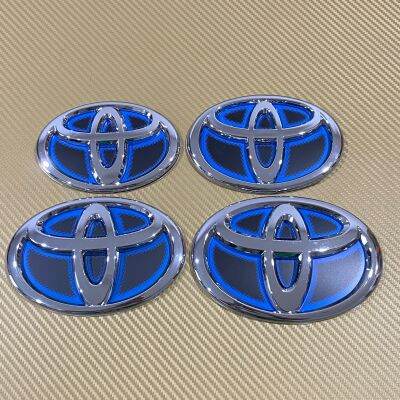 โลโก้* Toyota พื้นอะคีลิค สีฟ้าไฮบริด มีหลายขนาด ราคาต่อขิ้น