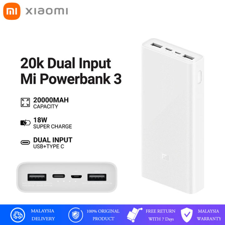 Xiaomi Mi Powerbank 20000mAh Power Bank 18W Original Fast Flash