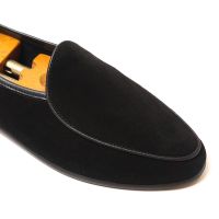 MARS PEOPLES - Belgian Loafers สี ดำ หนังกลับ