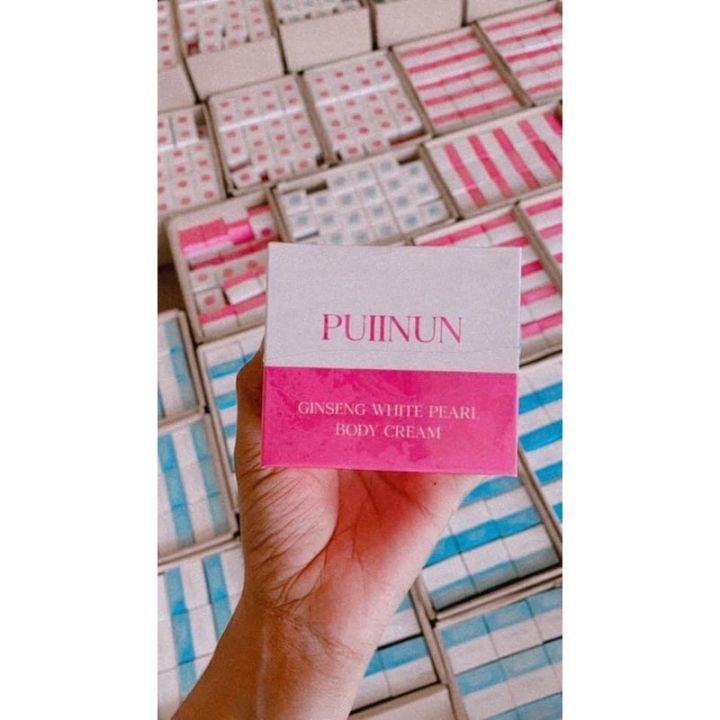 puinun-ครีมปุยนุ่น-ครีมพอกโสมปุยนุ่น-ครีมพอก-ผิวขาว-ครีมโสมไข่มุก-puinun-100กรัม