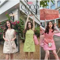 FLAT2112 FF0335 : COCO CRUSH DRESS  เดรสแขนกุด เดรสทวีต เดรสออกงาน พร้อมส่ง