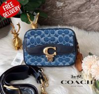 กระเป๋าสะพาย งาน SHOP Coach Studio Camera Bag 18 In Signature Denim