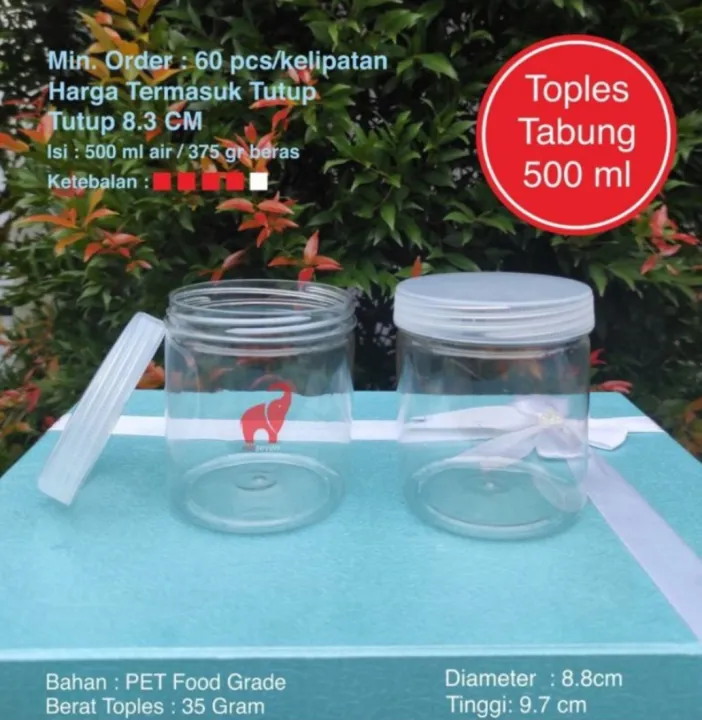 Toples Tabung Silinder 500ml 60pcs Toples Plastik Bening Lazada