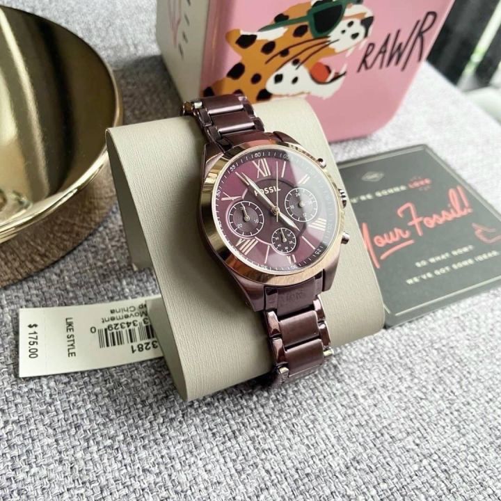 รับประกันของแท้-modern-courier-midsize-chronograph-wine-stainless-steel-watch-bq3281-36-มิล