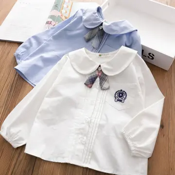 Áo Sơ mi trắng thô viền ren Cột Nơ Bé 15-21kg - Royal Fashion - Chuyên đồ sơ  sinh và trẻ em cao cấp