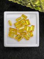 สีเหลืองทอง VERY GOLD YELLOW BRILLIANT FINE GEMSTONE รัสเซียรูปสี่เหลี่ยม SIZE 4X6MM FANCY AMERICAN DIAMOND CUBIC ZIRCONIA-6PCS