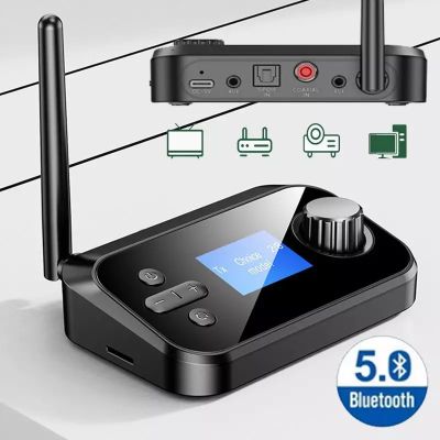 2 IN 1 Bluetooth 5.0ตัวรับสัญญาณ AUX 3.5มม.แจ็คสเตอริโอ Optical Coaxial RCA อะแดปเตอร์ไร้สายทีวี PC ลำโพง
