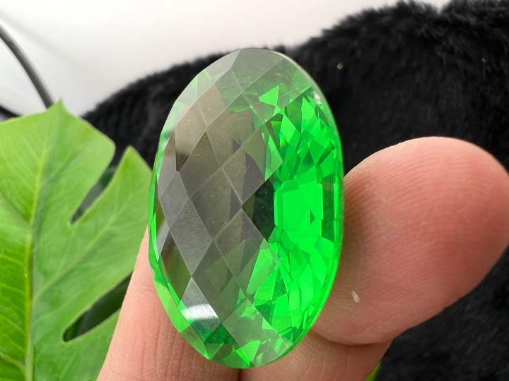 มรกต-เอมเมอรัล-green-emerald-very-fine-lab-made-24x24-มม-mm-73-กะรัต-1เม็ด-carats-รูปไข่-พลอยสั่งเคราะเนื้อแข็ง