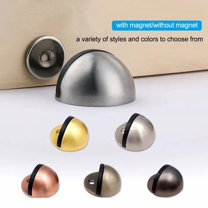 DFAA (No Drilling) Half Moon Magnetic Door Stopper Stainless Steel Non ...