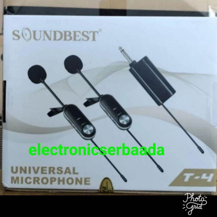 MIC CLIP ON SOUNDBEST T4 MIC CLIP ON 2 MIC JEPIT WIRELESS ORIGINAL Lazada Indonesia