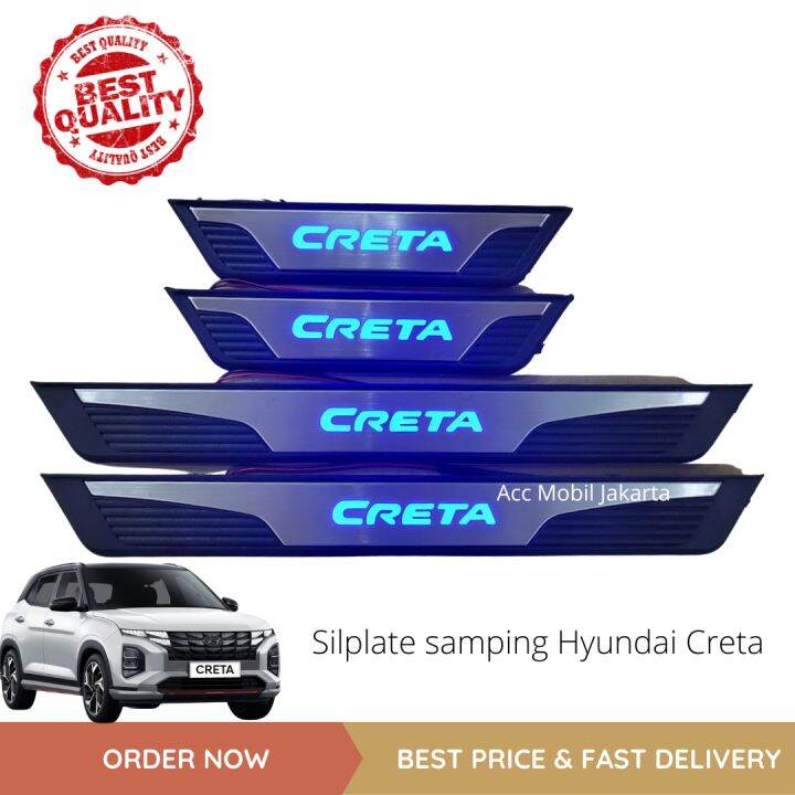 Sill Plate Sillplate Samping Hyundai Creta Lampu Led Biru Lazada