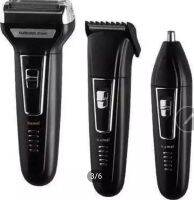 Gemei GM-593 multi-purpose razor - charging clippers. ชุดปัตเลี่ยนไร้สาย 3in1 ตัดผม+โกนขน+ตัดขนจมูก คุ้มสุดๆ