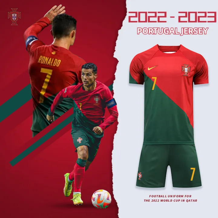 Cristiano Ronaldo 7 Home Football Jersey 2023 with Shorts (Kids & Men)